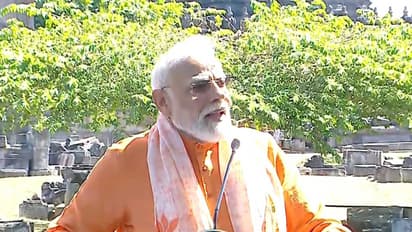 Yogyakarta: Prime Minister Narendra Modi at Prambanan Temple (Photo/ANI/DD)