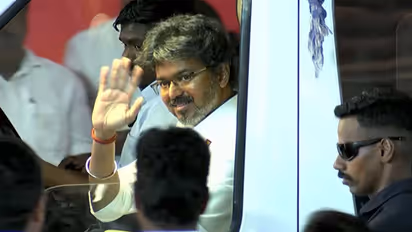 Tamil Nadu CM C Joseph Vijay campaigns for the party's candidate in Dharapuram by-election (Photo/ANI)
