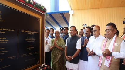 Finance Minister Nirmala Sitharaman lays foundation stone for Swahid Kanaklata Barua State University in Gohpur (Image: PIB)