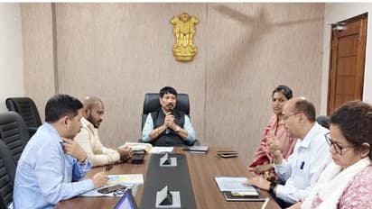 Assam Minister Atul Bora attended a review meeting in Guwahati (Photo/ANI)