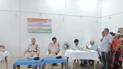 Tripura State Rifles's 5th Battalion organised Health-cum-Civic Action Programme (Photo/ANI)