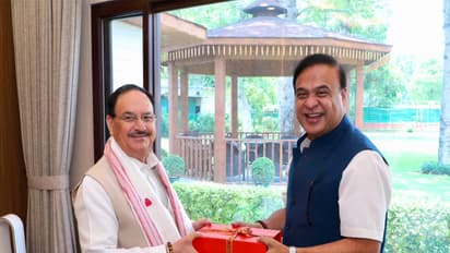 Assam CM Himanta Biswa Sarma meets Union Health Minister J.P. Nadda in New Delhi (Photo/@himantabiswa)
