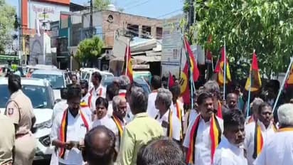 50 workers detained for protesting video mocking DMDK leader defeat (Photo/ANI)