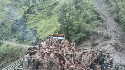 BRO officials after the completion of Bailey bridge (File Photo/ANI)