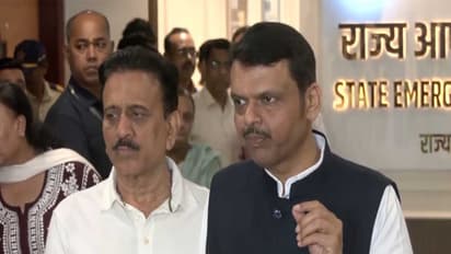 Maharashtra CM Devendra Fadnavis and Disaster Management Minister Girish Mahajan (Photo/ANI)