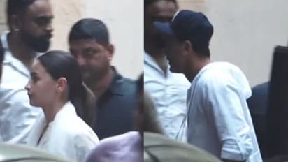 Ranbir Kapoor, Alia Bhatt visit Dharmendra's residence (Photo/ANI)