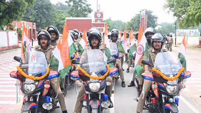 Varanasi police flagged off phantom bikes (Photos/ANI)