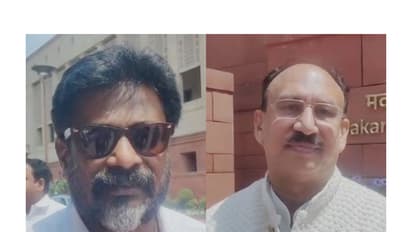 Congress MP Christopher Manickam and BJD MP Santrupt Misra (Photo/ANI)