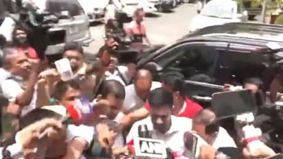 TMC MP Abhishek Banerjee reaches at ED office for questioning in Kolkata (Photo/ANI)