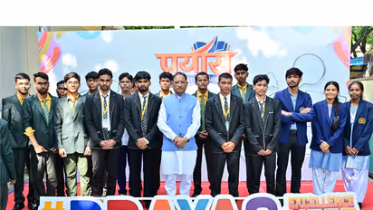 Chhattisgarh CM Sai interacts with NEET 2026 qualified students (Photo/@vishnudsai/X)