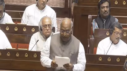 Congress president Mallikarjun Kharge (Photo/Sansad TV)