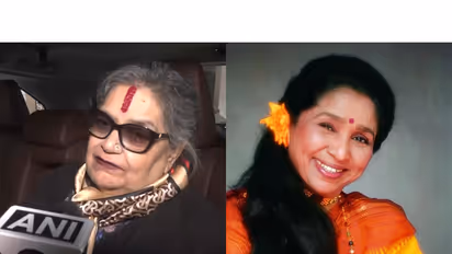 Usha Uttup (L) Asha Bhosle (Photos/ANI/instagram/@asha.bhosle)