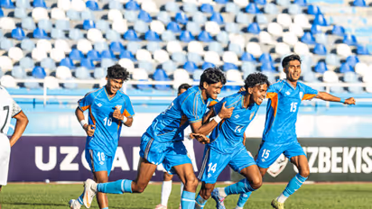 India U20 players celebrating (Photo: AIFF Media)