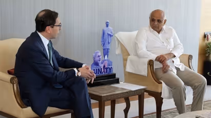 BlackRock COO Robert Goldstein with CM Bhupendra Patel in Gandhinagar (Photo/CMO)