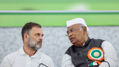 Congress MP Rahul Gandhi with Congress President Mallikarjun Kharge (Photo/ANI)