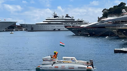 A players from Team Sea Sakthi of India at the 11th Monaco Energy Boat Challenge. (Photo: ANI)