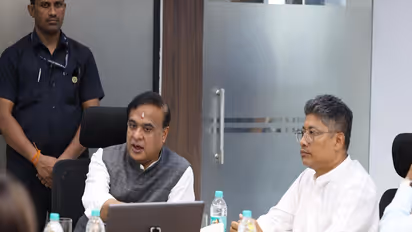 Assam Chief Minister Himanta Biswa Sarma inspects the proposed Mega Industrial Park site in Morigaon district during his visit (Photo/Assam CMO)