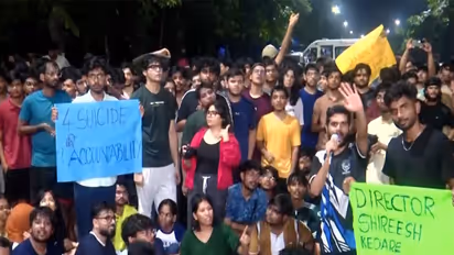Students protest at IIT Bombay (Photo/ANI)