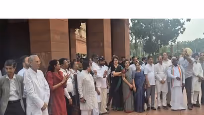 Opposition MPs staging protest in parliament (Photo/ANI)