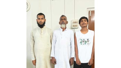 In pic, left to right, Akramul Islam, Abul Hussain and Aminur Rahman (Photo/Assam STF)