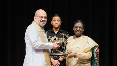 President Draupadi Murmu and Union Minister Amit Shah (Photo/@AmitShah)