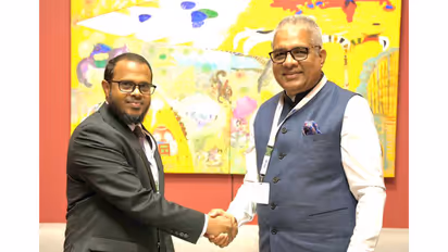 Maldives Minister Ali Shareef meets Union Minister Bhupender Yadav at UNCCD COP17 (Photo/X/@byadavbjp)
