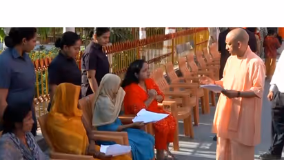 Uttar Pradesh CM Yogi Adityanath during Janta Darshan (Photo/ANI)