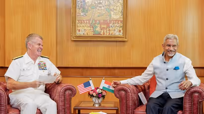External Affairs Minister S Jaishankar meeting with the Commander of the United States Pacific Command, Admiral Samuel J. Paparo, in New Delhi. (Photo: X/@DrSJaishankar)