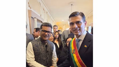 MoS Pabitra Margherita with Bolivian President Rodrigo Paz Pereira (Photo/X@PmargheritaBJP)