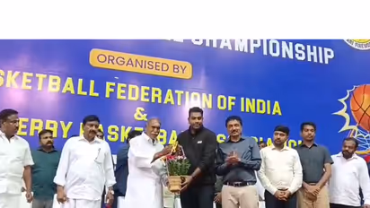Puducherry CM N Rangasamy (third from left) and Tamil Nadu Sports Minister Aadhav Arjuna (center right) (Photo: ANI)