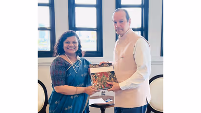 India's Ambassador to Panama, Pratibha Parkar, meets Panama's Foreign Minister, Javier Martinez-Acha. (Photo: X/@IndiainPanama)