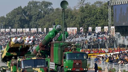 Suryastra Universal Rocket Launcher System and BrahMos Mobile Autonomous Launcher during the 77th Republic Day parade in New Delhi (File Photo/ANI)