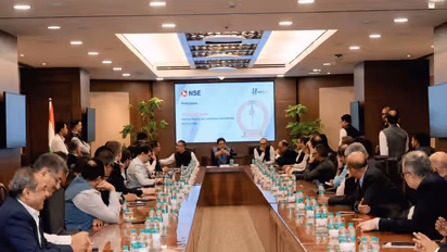 Commerce Minister Piyush Goyal at a breakfast meeting at the National Stock Exchange (NSE) (Image: LinkedIn/Piyush Goyal)