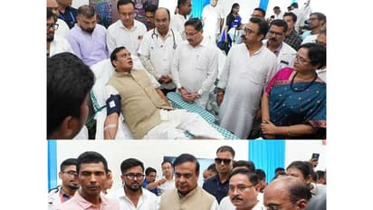 Assam CM Himanta Biswa Sarma donates blood (Photo/X@BJP4Assam)