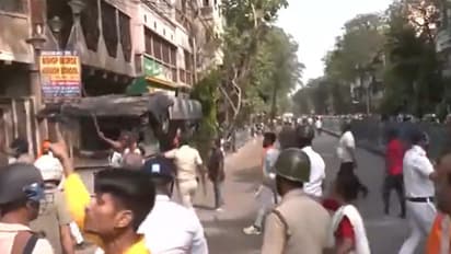 Visual from the clash between TMC and BJP in Girish Park (Photo/ANI)