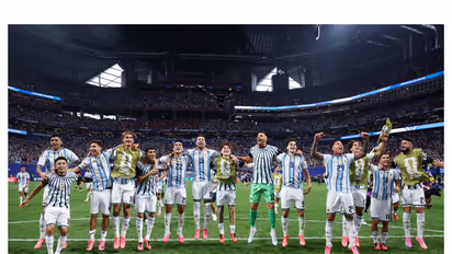 Argentina players celebrating (Photo: X/@Argentina)