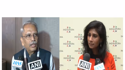 Kris Gopalkrishnan (L); and Gita Gopinath (R) (Photo/ANI)