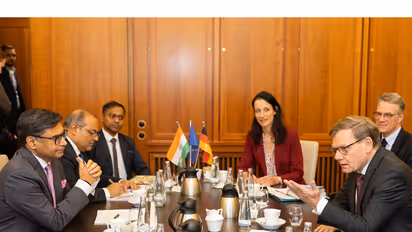 Foreign Secretary Vikram Misri meets German FM Johann Wadephul in Berlin to strengthen bilateral ties (Photo/Embassy of India in Berlin)