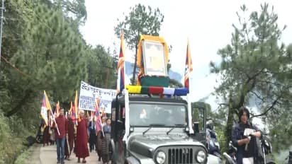 Over 5,000 Tibetans march in Dharamshala against China on 49th day of Lobsang Rangzen's self-immolation (Photo/ANI)