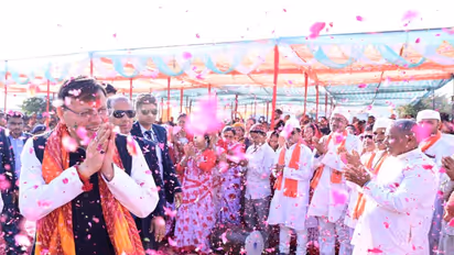CM Pushkar Singh Dhami at Holi Milan ceremony (Photo/ANI)