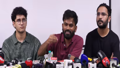 Cockroach Janta Party (CJP) founder Abhijeet Dipke with spokespersons Saurav Das and Ashutosh Ranka (Photo/ANI)