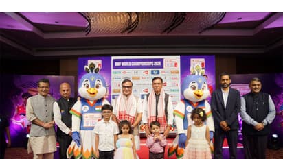 (From L to R) Pabitra Margherita, Sanjay Mishra, Himanta Biswas Sarma, Mansukh Mandaviya, Pullela Gopichand, Hari Ranjan Rao. (Photo: BAI)