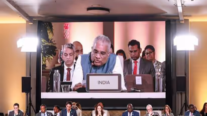Union Environment, Forest and Climate Change Minister Bhupender Yadav addresses the plenary session during the Pre-COP31 meeting in Fiji (Photo/Ministry of Environment)