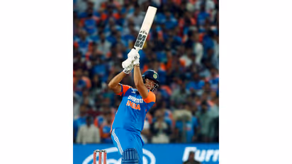 Shivam Dube in action. (Photo/ANI)