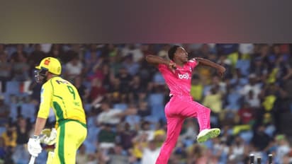 Nqobani Mokoena celebrating a wicket. (Photo: SA20)