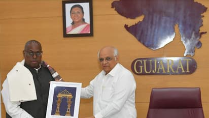 CM Bhupendra Patel with Dr Donald Rukare. (Photo/Gujarat CMO)