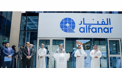 Union Minister of State for External Affairs Kirti Vardhan Singh addresses Indian workers at the Al Fanar Company in Saudi Arabia. (Photo: X/@KVSinghMPGonda)