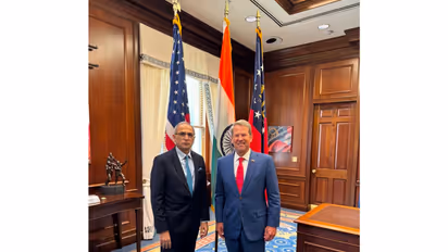 India's Ambassador to the United States, Vinay Mohan Kwatra with Georgia Governor Brian Kemp (Photo/X@AmbVMKwatra)