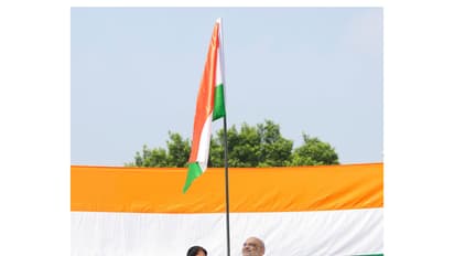 Union Minister Amit Shah hoists Tiranga flag at his residence (Photo/X/@AmitShah)