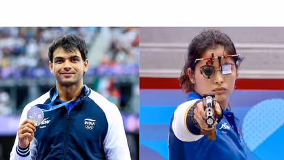 Neeraj Chopra (left) and Manu Bhaker (right) (Photos: ANI)